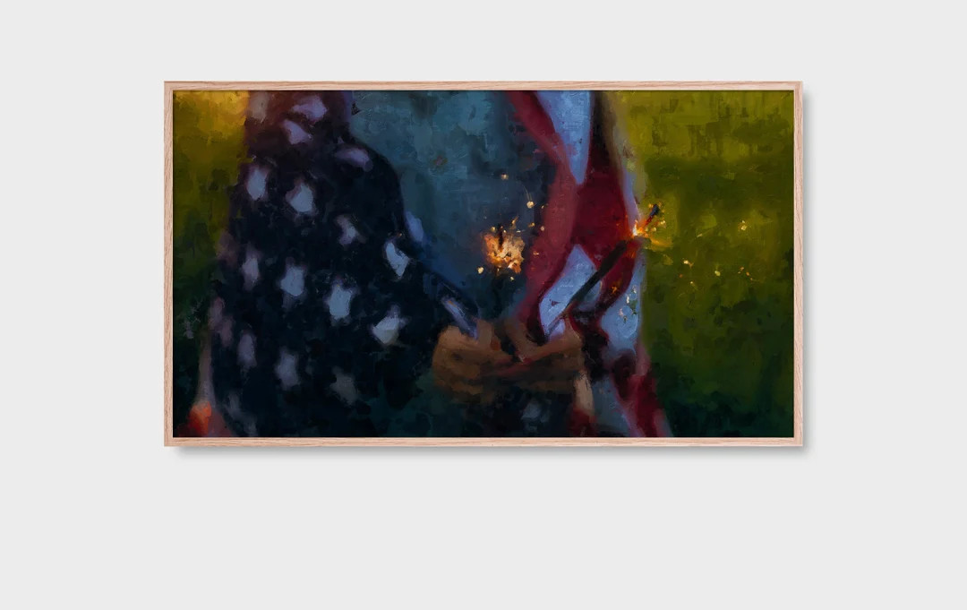 Patriotic. Frame TV Art., American Flag Artwork, American Flag, Sparklers #1 | Digital Artwork | ... | Etsy (US)