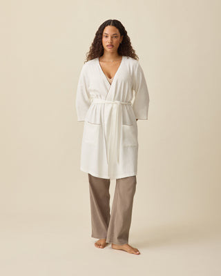 Cotton Bamboo Robe | Ivory | Kindred Bravely