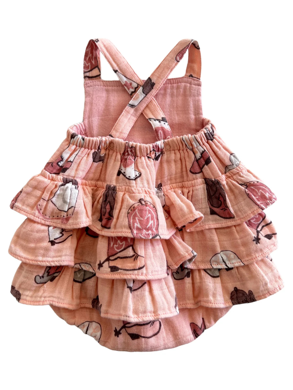 Muslin Ruffle Sunsuit, Cowboy Boots | SpearmintLOVE