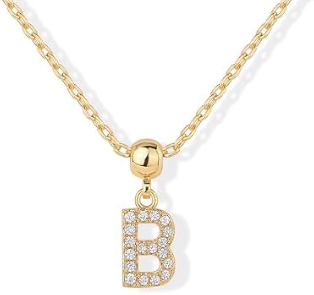 PAVOI Adjustable Gold Charm Necklace for Women - 14K Gold Plated Chain Dainty Initial Necklaces f... | Amazon (US)