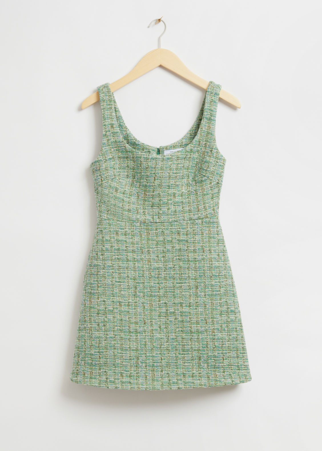 Tweed A-Line Mini Dress - Green | & Other Stories US