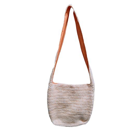 Crossbody Crochet Bag Purse, large crossbody crochet bag with metal snaps, crochet summer bag (Pe... | Amazon (US)