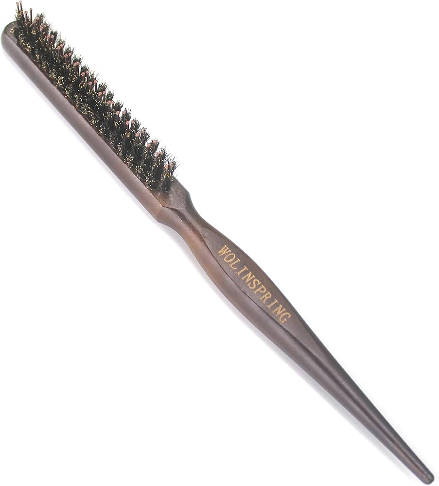 WOLINSPRING Little Wonder Boar & Tourmaline Nylon Bristle Teasing Brush with Rat Tail Handle for ... | Amazon (US)