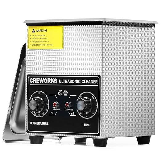 CREWORKS Ultrasonic Cleaner with Heater & Timer, 1/2 Gallon Stainless Steel 60W Ultrasonic Cleani... | Amazon (US)