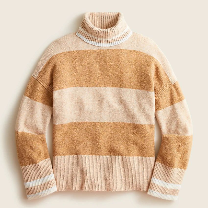 Striped turtleneck sweater in supersoft yarn | J.Crew US