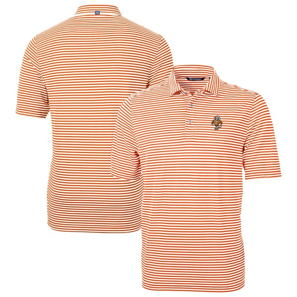 Tennessee Volunteers Cutter & Buck Vault DryTec Virtue Eco Pique Stripe Recycled Polo - Orange | Fanatics
