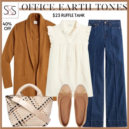 Stay polished with timeless neutral earth tones in the office. This jacket over a ruffle top is a great fall look!

#LTKworkwear #LTKstyletip #LTKSeasonal