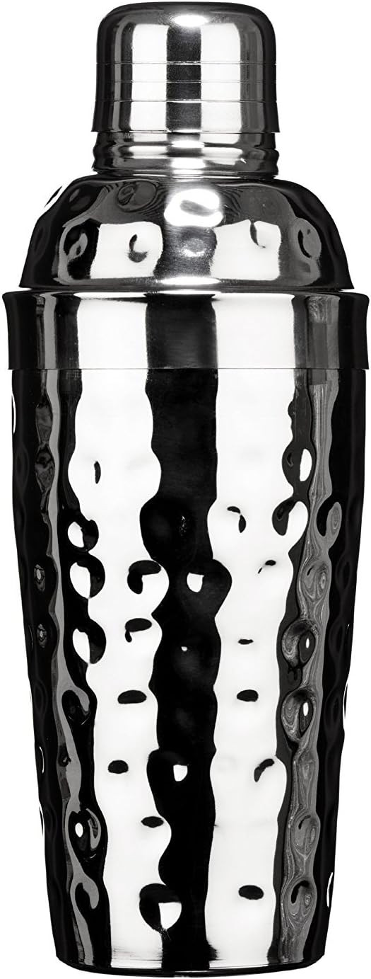Premier Housewares Cocktail Shaker - Hammered Stainless Steel, Silver | Amazon (UK)
