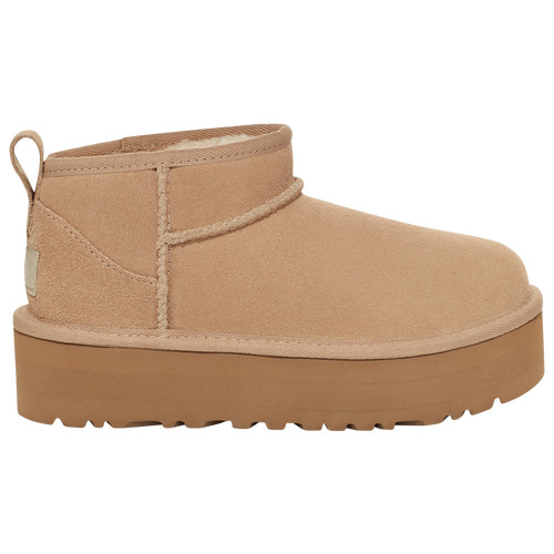 Girls UGG UGG Ultra Mini Platform - Girls' Grade School Shoe Sand/Sand Size 04.0 | Kids Foot Locker (US)