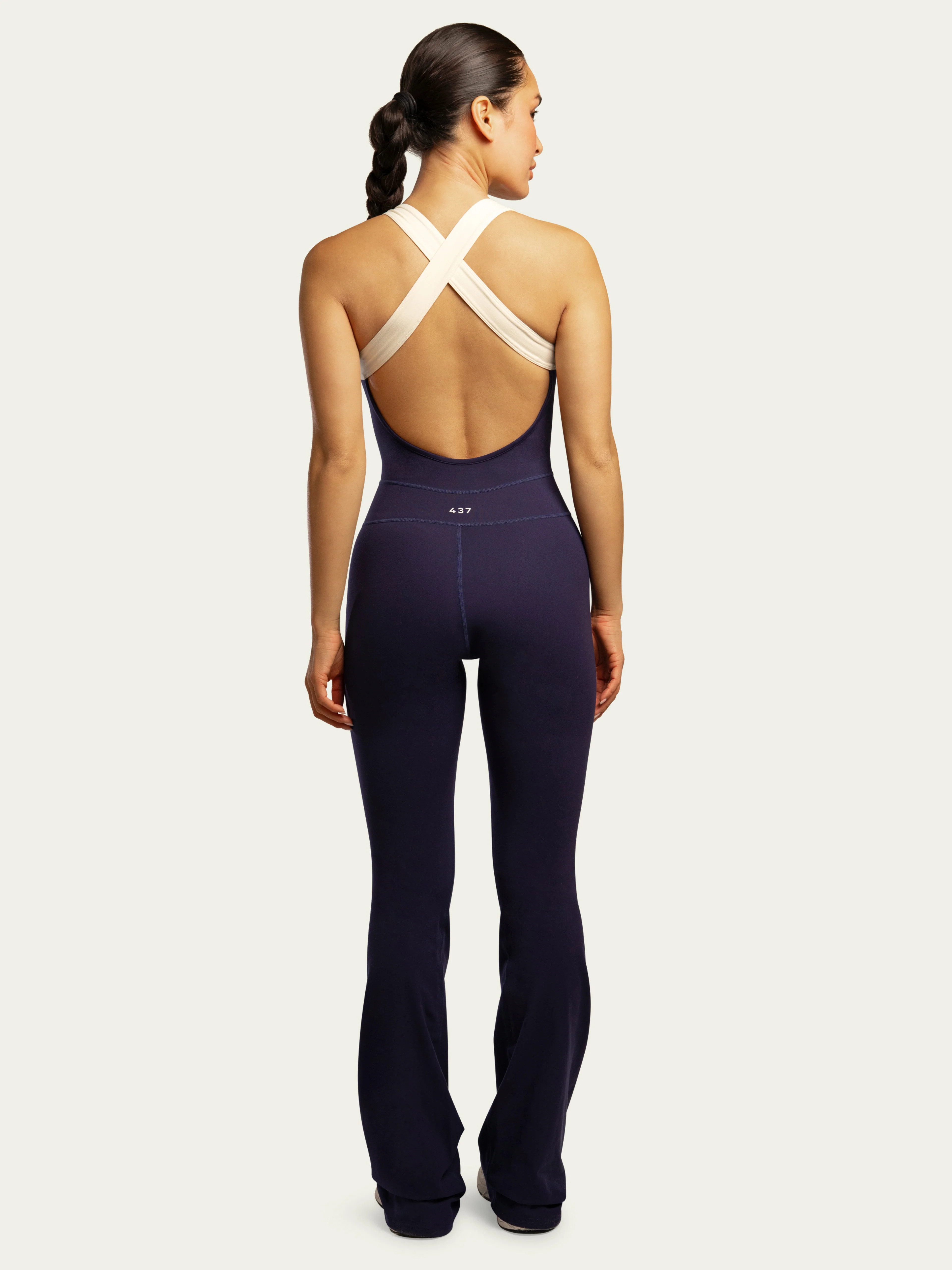 The Sculpt Onesie Navy & Cream | 437