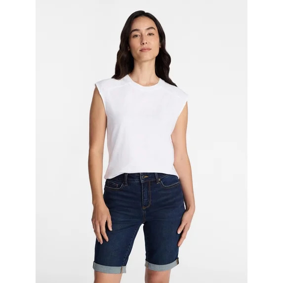 Time and Tru Women's Muscle Tank Top with Piped Trim, Sizes XS-XXXL | Walmart (US)