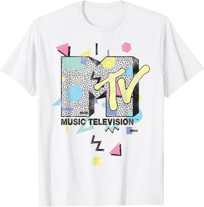 MTV Retro Shape Design Logo Graphic T-Shirt T-Shirt | Amazon (US)