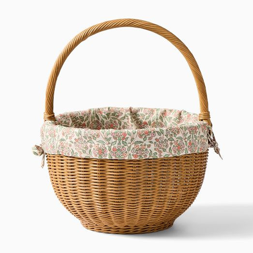 Pink Chicken Woven Easter Basket w/ Liner | West Elm (US)