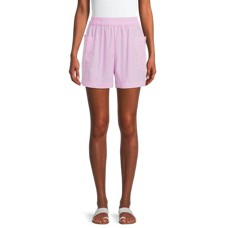 Time and Tru Women's Mixed Stripe Pull-On Short, Sizes XS-XXXL (Women's and Women's Plus) | Walmart (US)