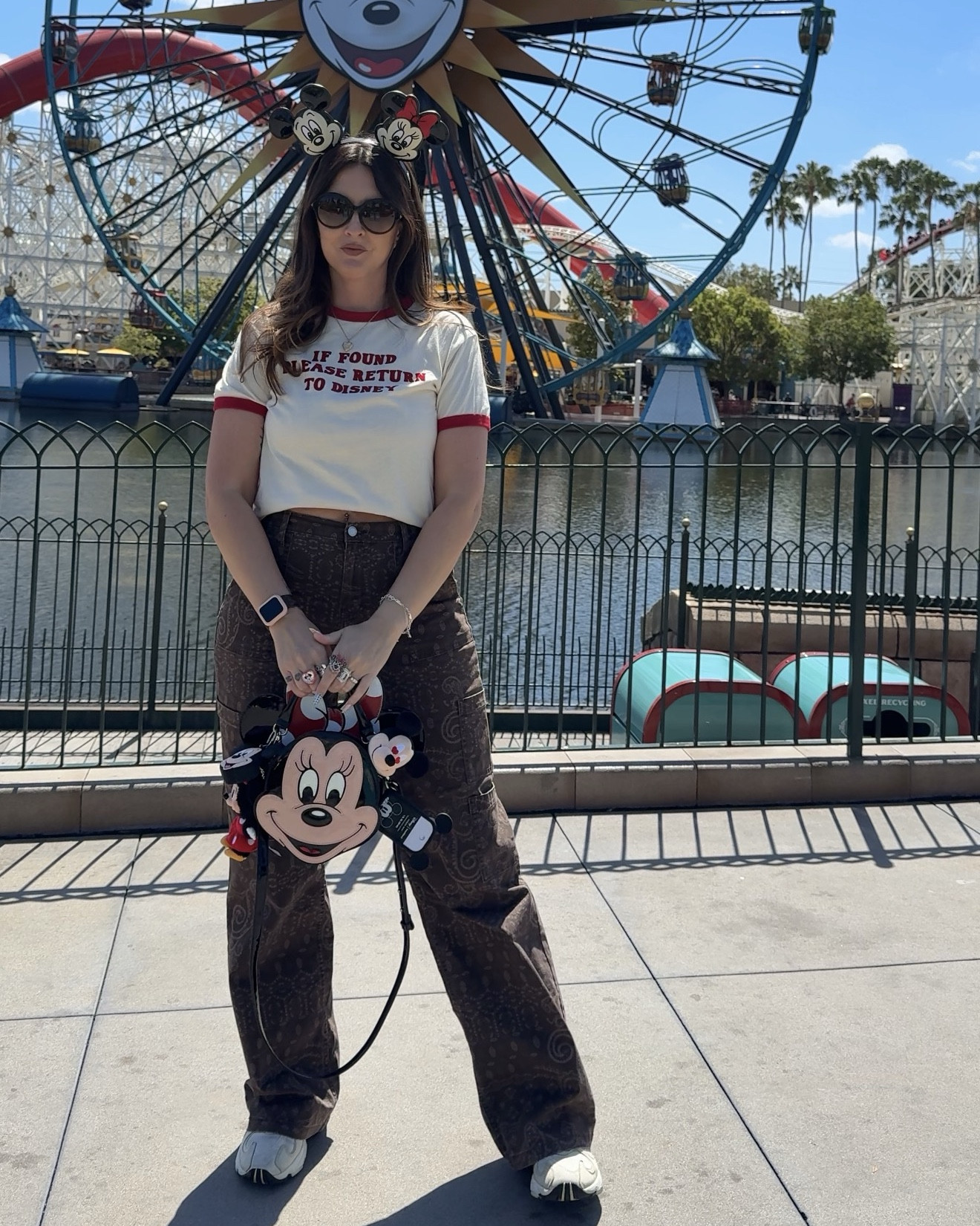 If found please return to Disney 🐭 I love these pants! They are like a brown bandana print. So comfy with a stretchy waist band. Recommend going down one size (I’m usually a medium but took these in a small). 

#LTKmomlife #LTKootd #LTKgrwm