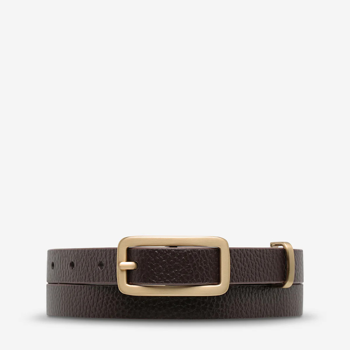Muse Women's Choc/Gold Leather Belt | Status Anxiety® | Status Anxiety 