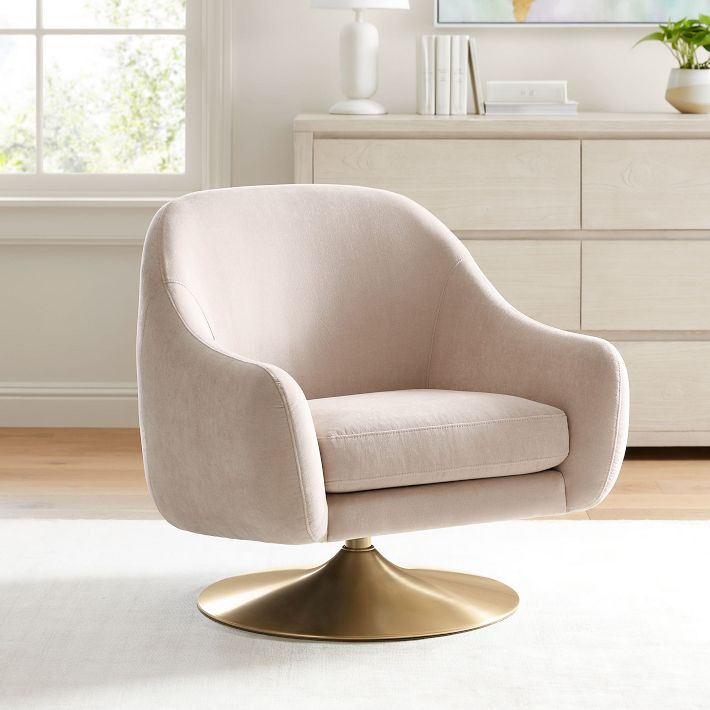 Performance Chenille Laila Swivel Chair | Pottery Barn Teen