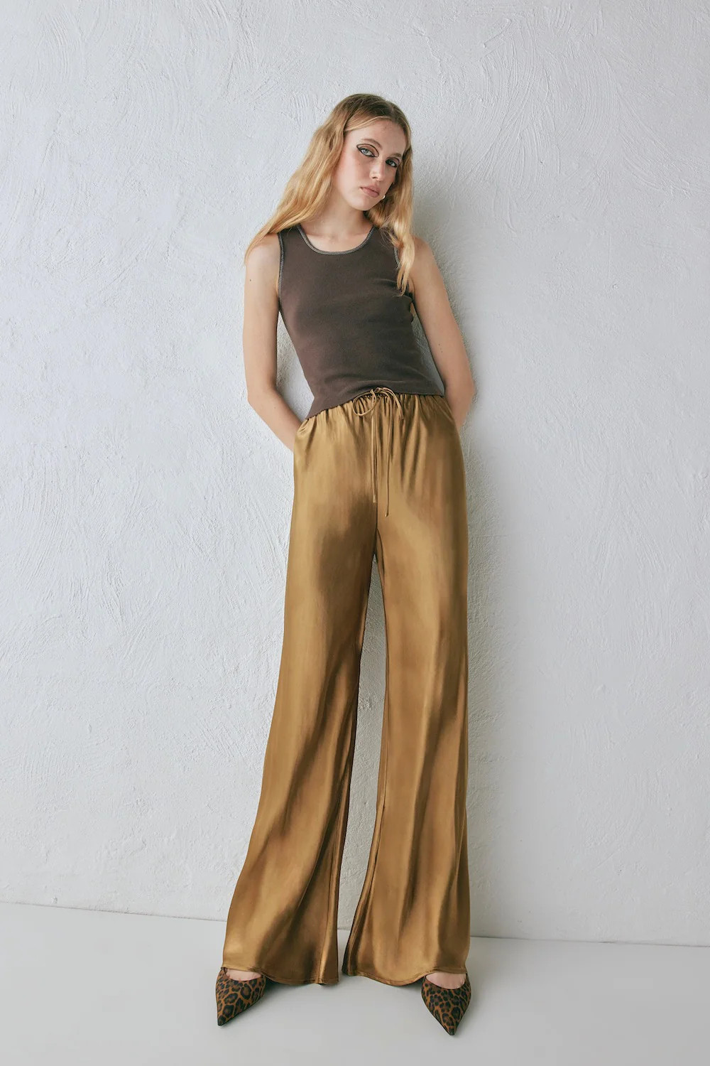 Rae Satin Pants Copper | VRG Grl