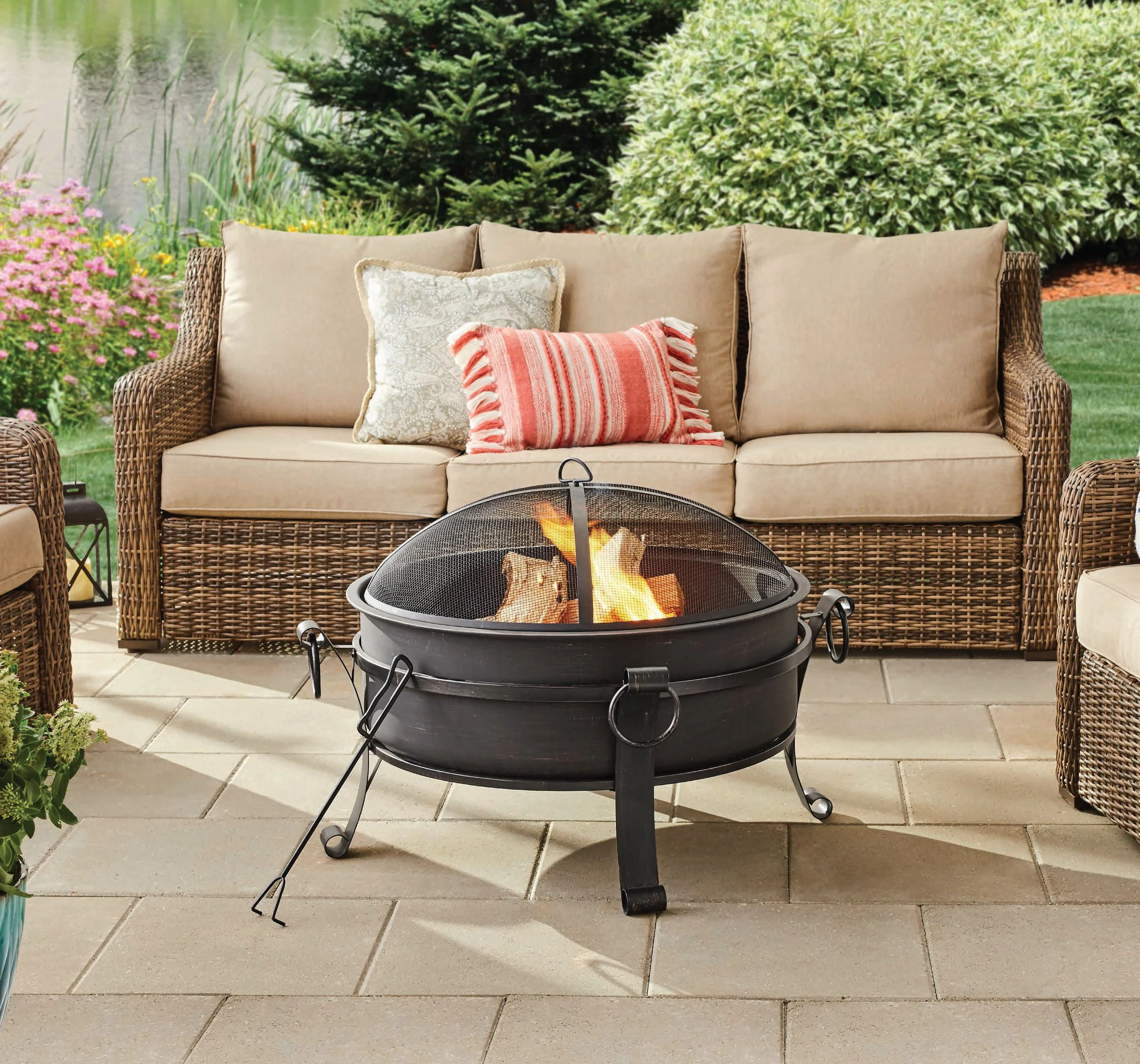 Better Homes & Gardens 30” Fire Pit & Table, Antique Bronze Finish - Walmart.com | Walmart (US)