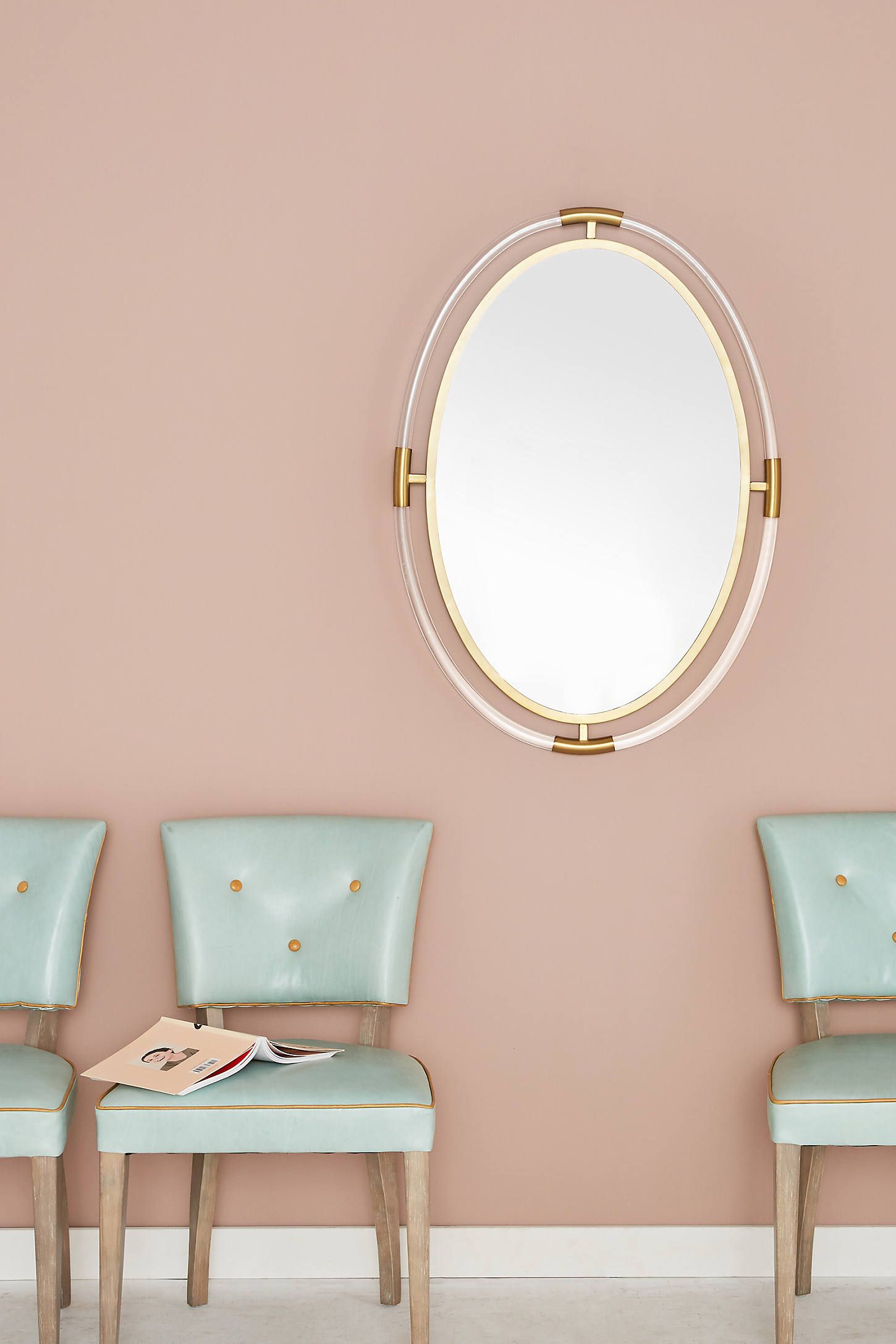 Oval Brass-Capped Mirror | Anthropologie (US)