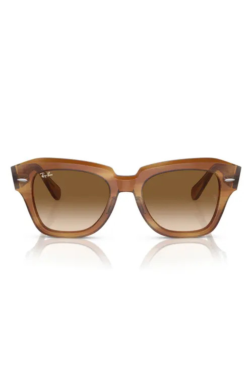 Ray-Ban State Street 52mm Sunglasses in Striped Brown at Nordstrom | Nordstrom