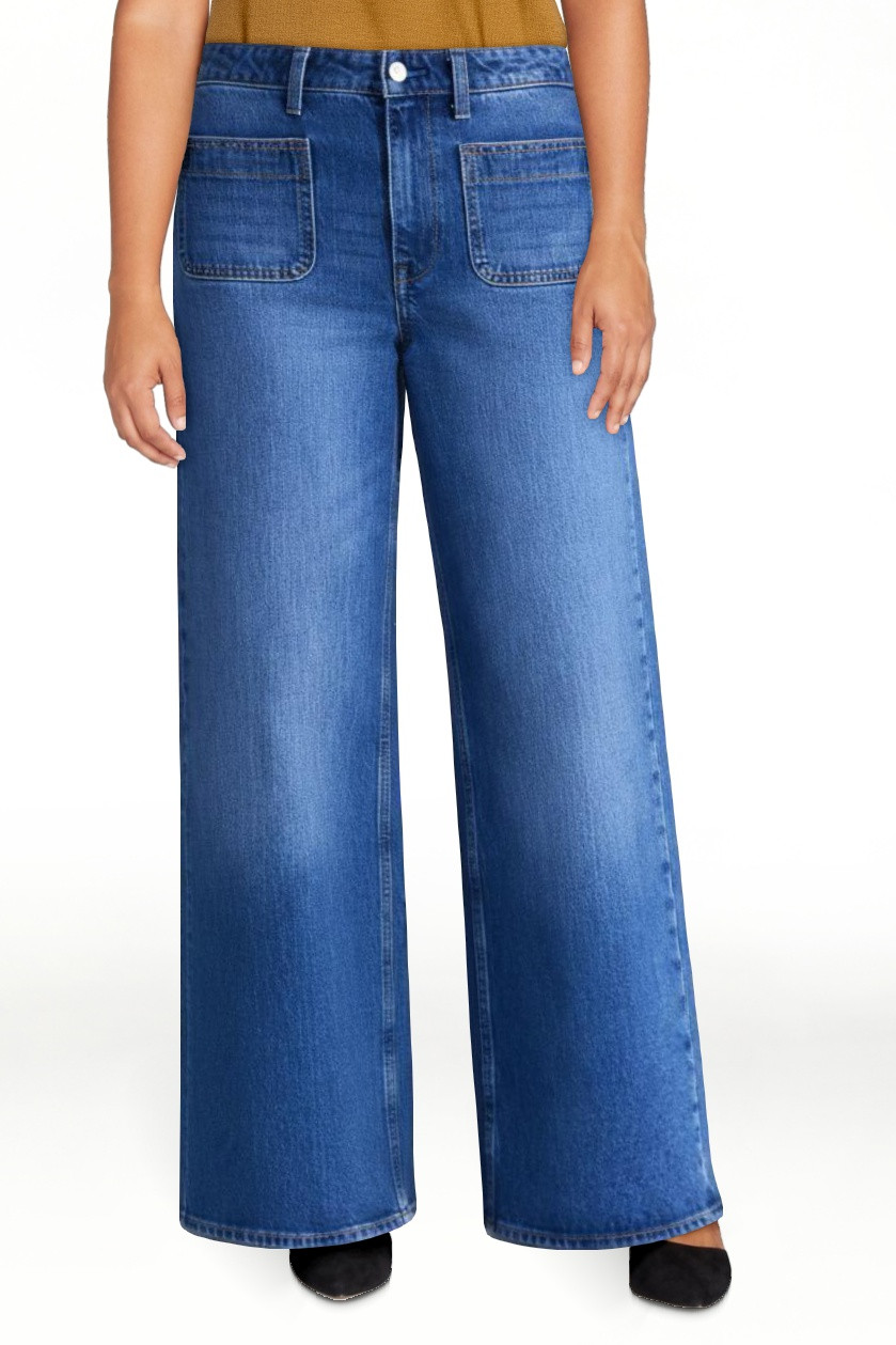 Free Assembly Women's and Women's Plus The Larchmont High Rise Patch Pocket Jeans, 32" Inseam, Si... | Walmart (US)
