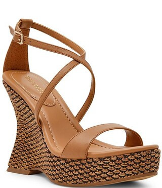 Caliana Nappa Leather Sculpted Wedge Dress Sandals | Dillard's