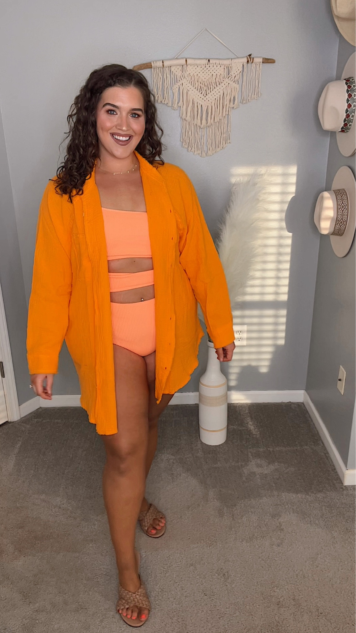 Colorful swimsuits 🌈 Aerie one piece swimsuit 🌊👙
Swimsuit: XL 
Coverup: L (fits oversized)
#midsizeoutfits #swimsuits #swimwear #springbreak #springstyle #resortwear #vacationoutfits #coverup #onepiece #summerstyle #summerfashion #sandals #orange #selftanner

#LTKswim #LTKcurves #LTKSeasonal