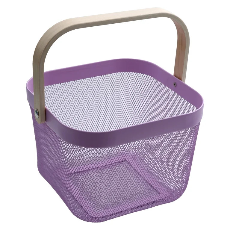 Square Mesh Basket, Purple, 10" x 7", Easter by Way To Celebrate | Walmart (US)