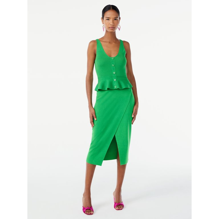 Scoop Women's Peplum Tank Top with Button Front - Walmart.com | Walmart (US)