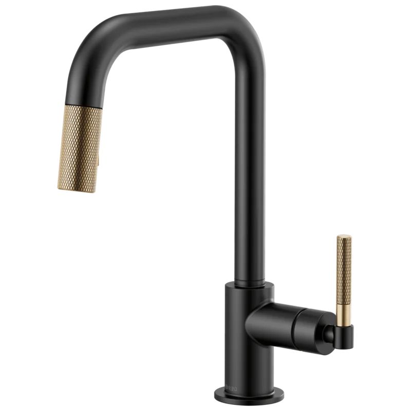 Litze® Pull-Down Faucet with Square Spout and Knurled Handle | Wayfair North America