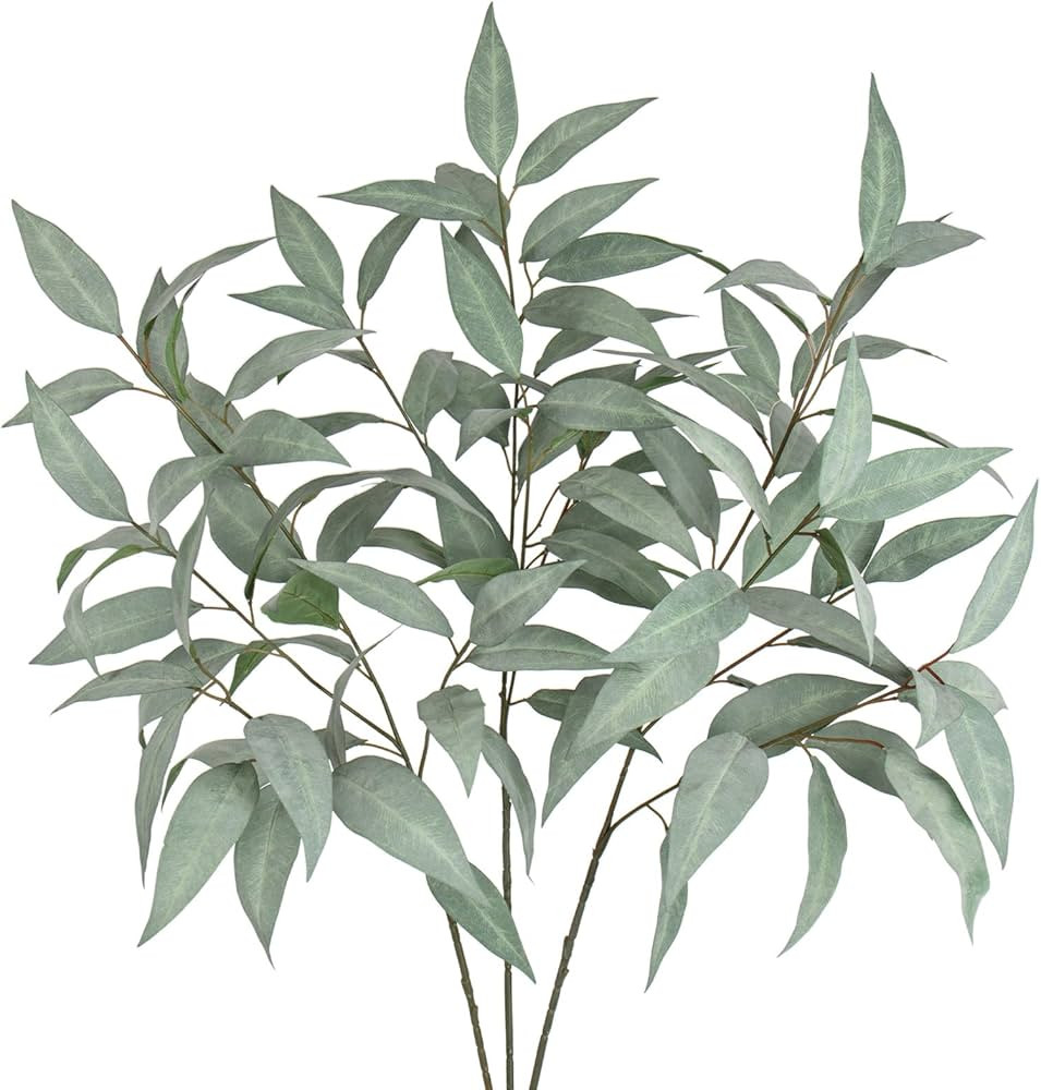 Briful Eucalyptus Stems 39.5 '' Tall, Artificial Branches for Vase Round Year Faux Greenery Stems... | Amazon (US)
