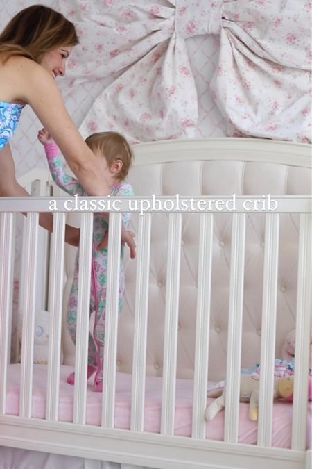 Love this classic crib and her wall decor and wallpaper 

#LTKhome #LTKstyletip #LTKfamily