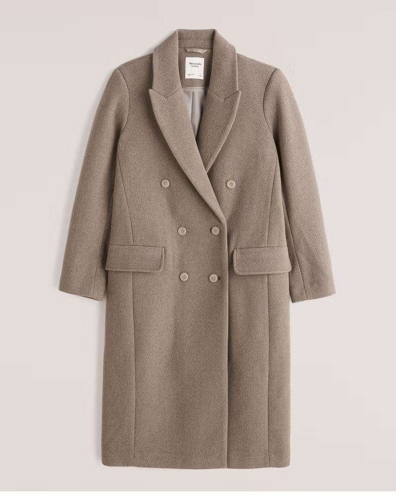 Double-Breasted Wool-Blend Coat | Abercrombie & Fitch (US)