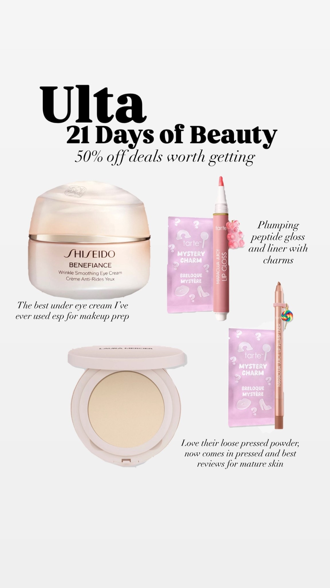 Ulta 21 days of beauty deals 50% off today worth getting

#LTKOver40 #LTKBeauty #LTKSpringSale
