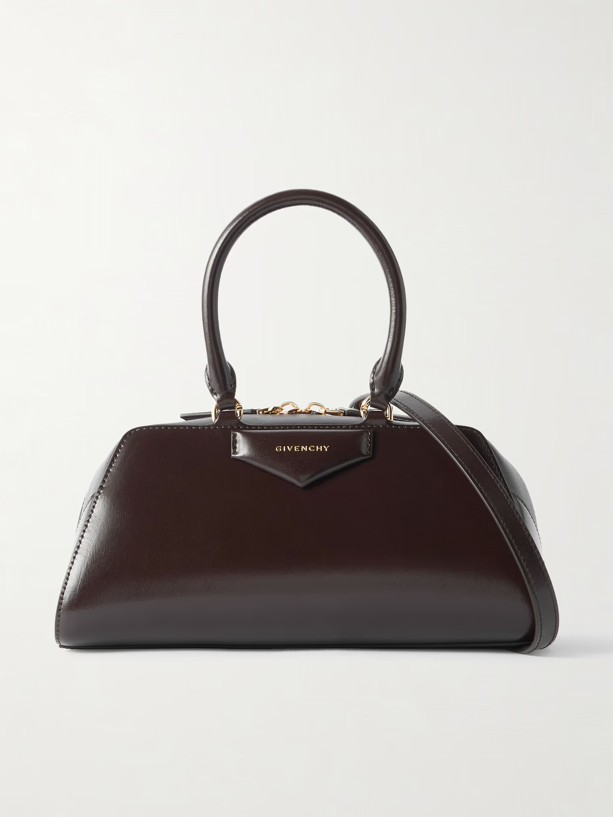 Givenchy - Antigona East-west Small Glossed-leather Tote - Brown | NET-A-PORTER (US)