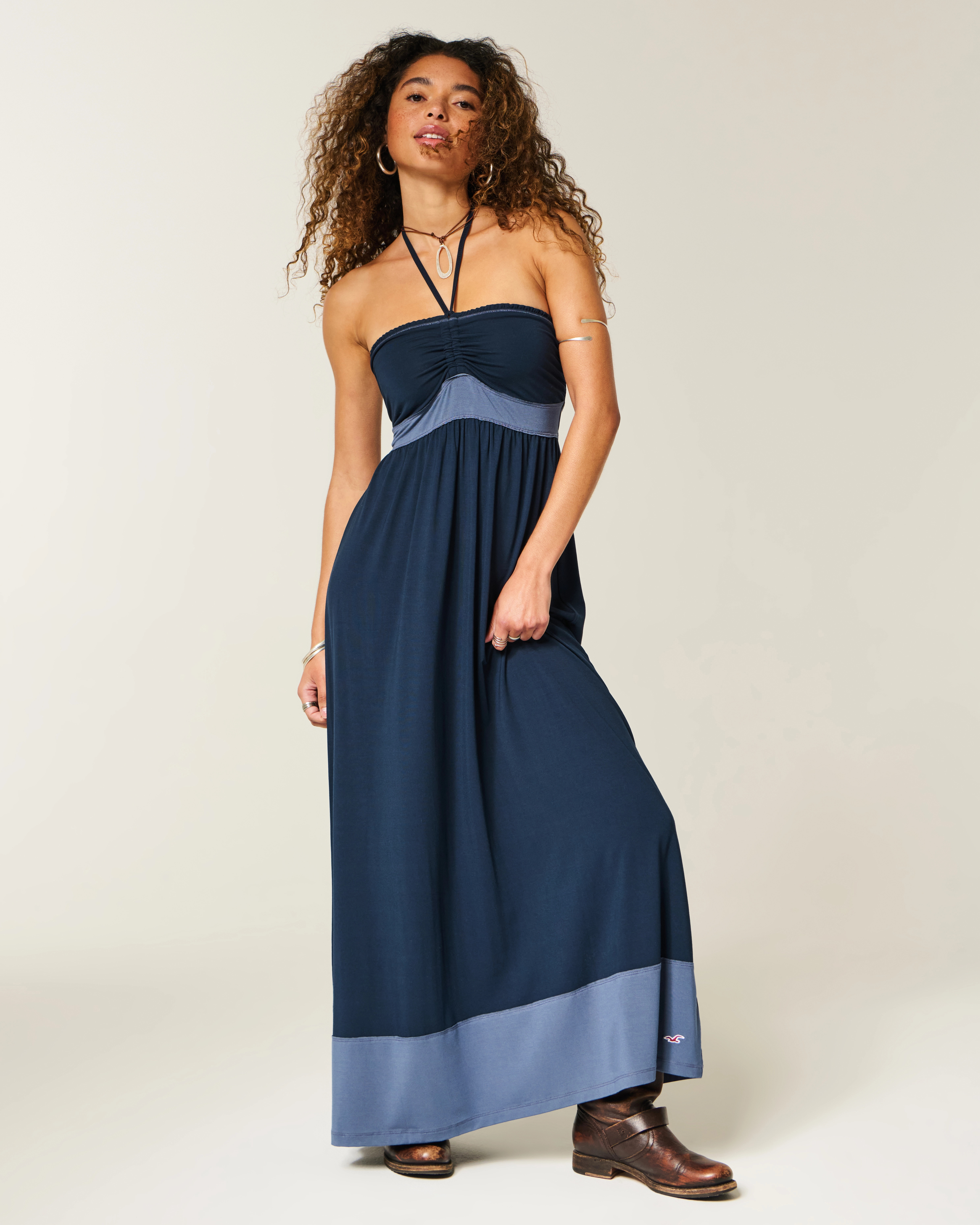 Strapless Knit Maxi Dress | Hollister (US)