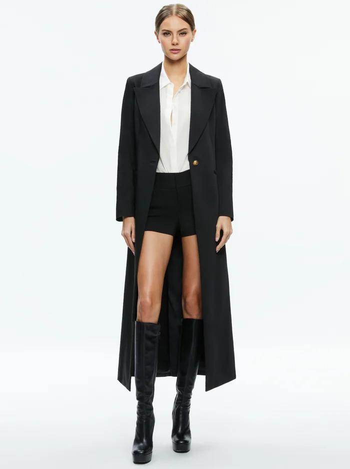 THEO NOTCH COLLAR COAT | Alice + Olivia