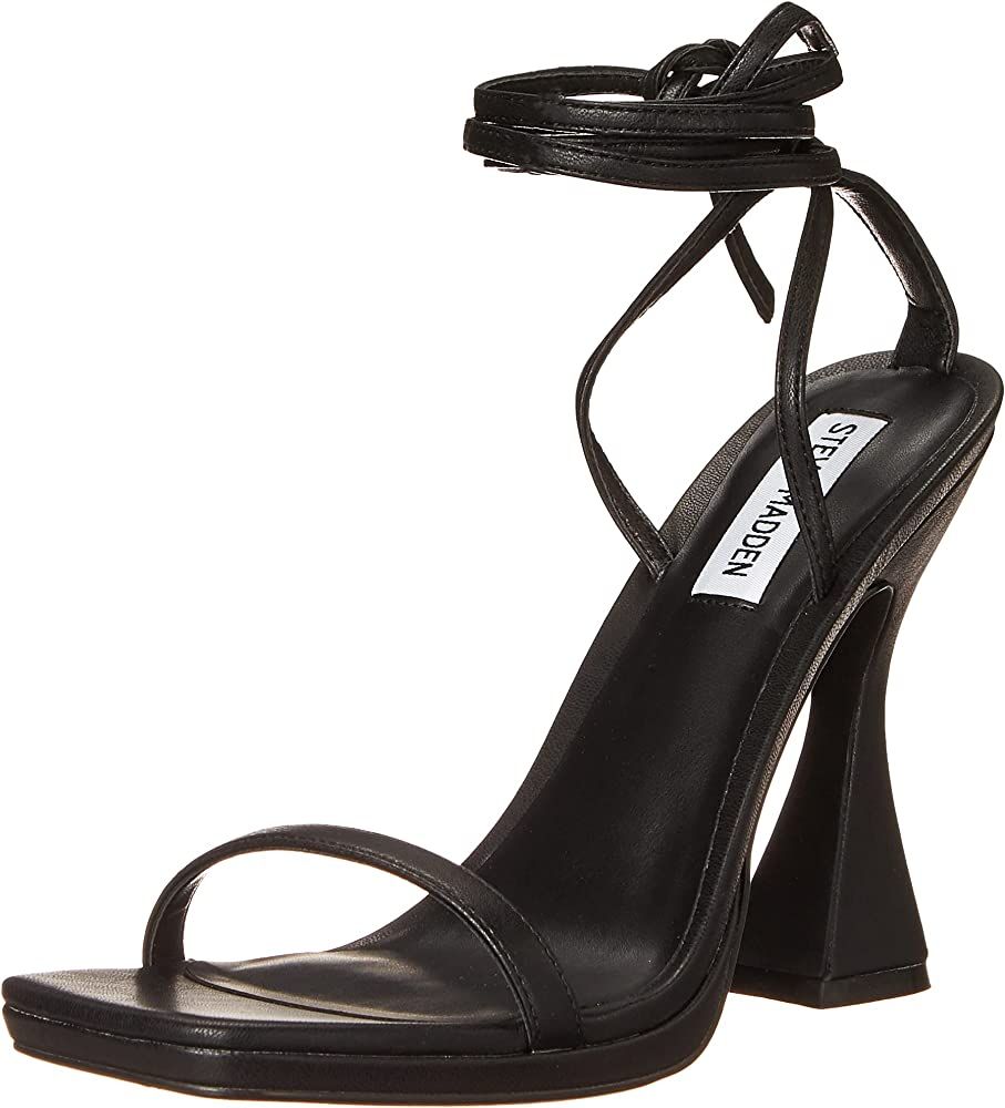 Amazon.com | Steve Madden Women's Lafayette Heeled Sandal, Black, 9.5 | Heeled Sandals | Amazon (US)