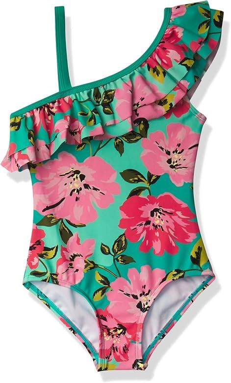 Kanu Surf Girls' Morgan Floral Ruffle 1-Shoulder 1-Piece Swimsuit, Black, 10 : Clothing, Shoes & ... | Amazon (US)