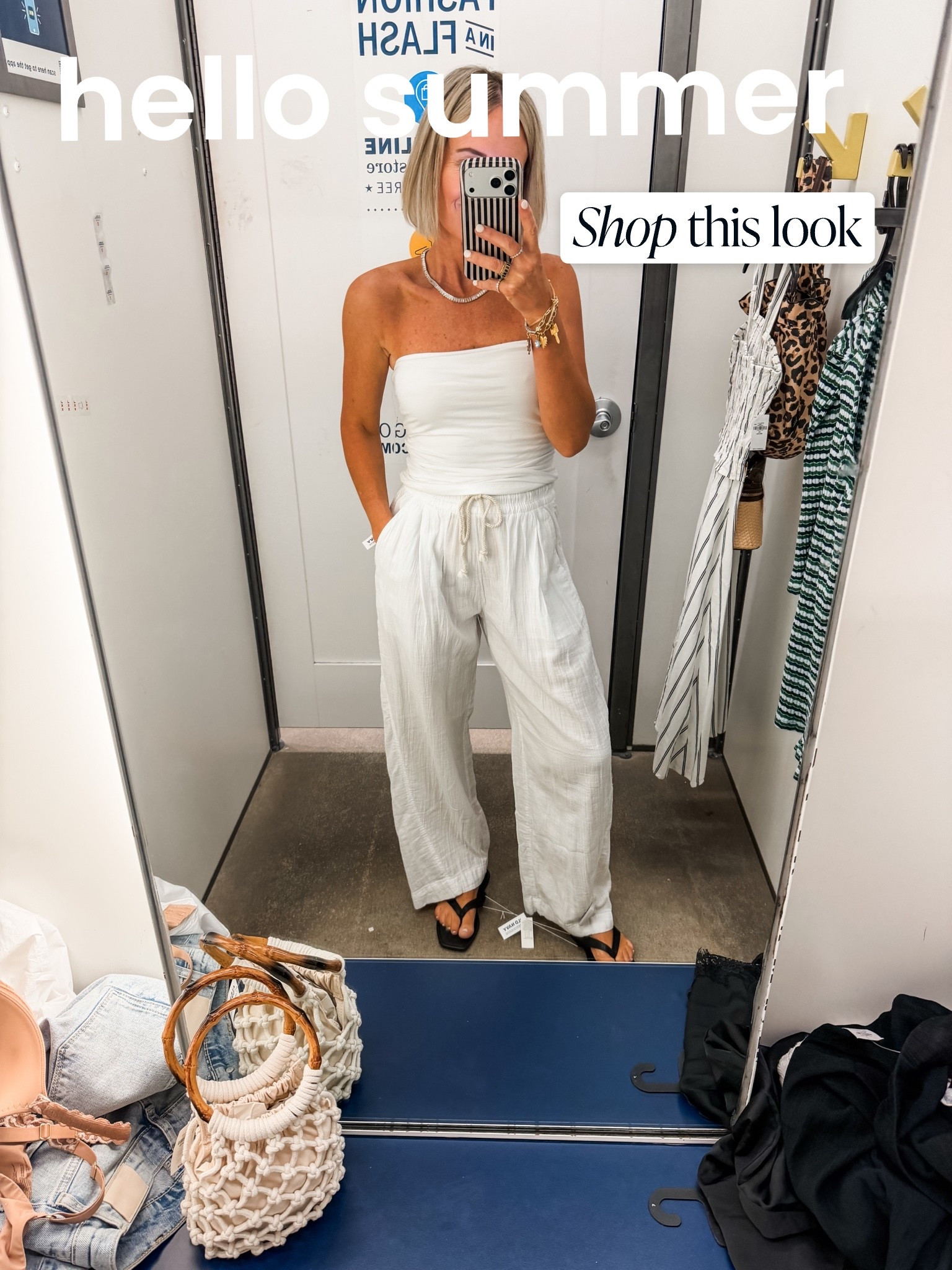 summer style
white linen/ gauze like beach pants in a small (i am 5’2”)
tube top in xs
all on sale with code FIFTY

#LTKootd #LTKSeasonal #LTKSaleAlert