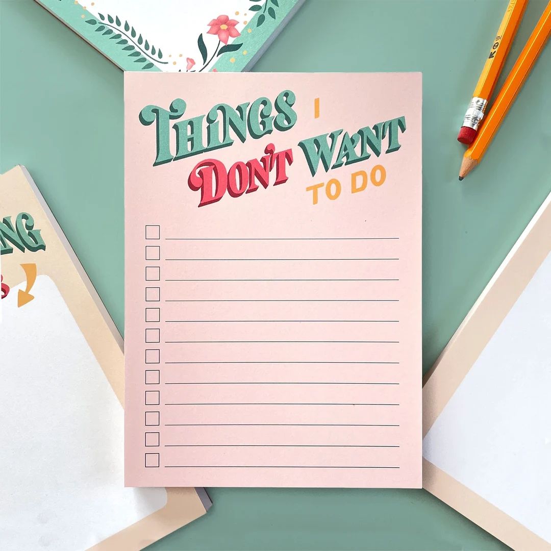Things I Don't Want to Do Notepad to Do List Notepad - Etsy | Etsy (US)