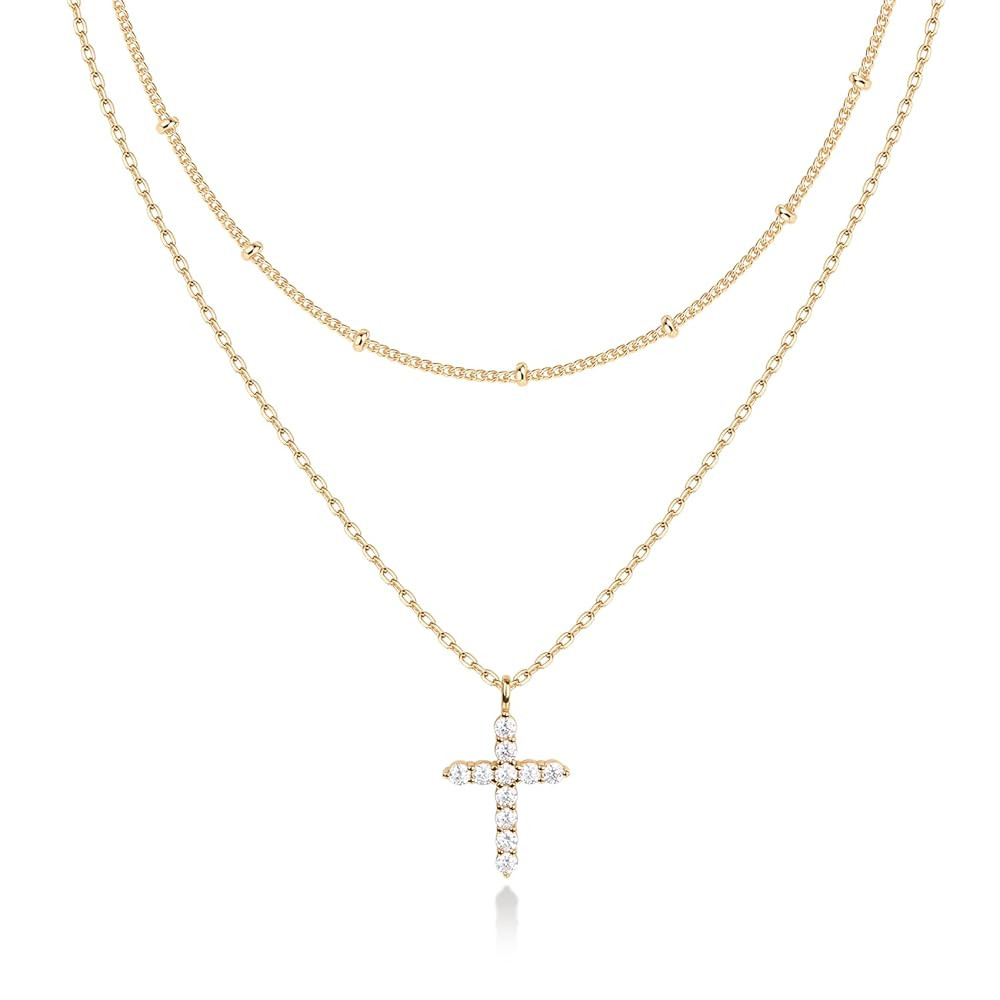 PAVOI 14K Gold Plated Layering Necklaces | Stylish Minimalist Design Pendant Necklaces | Butterfl... | Amazon (US)