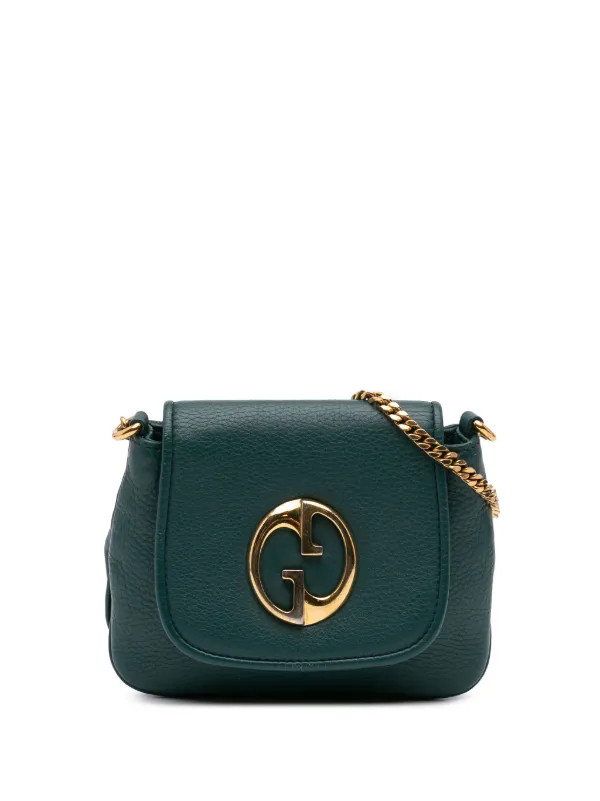 Gucci Pre-Owned 2016-2024 Small Leather 1973 Chain Crossbody Bag | Green | FARFETCH | Farfetch Global