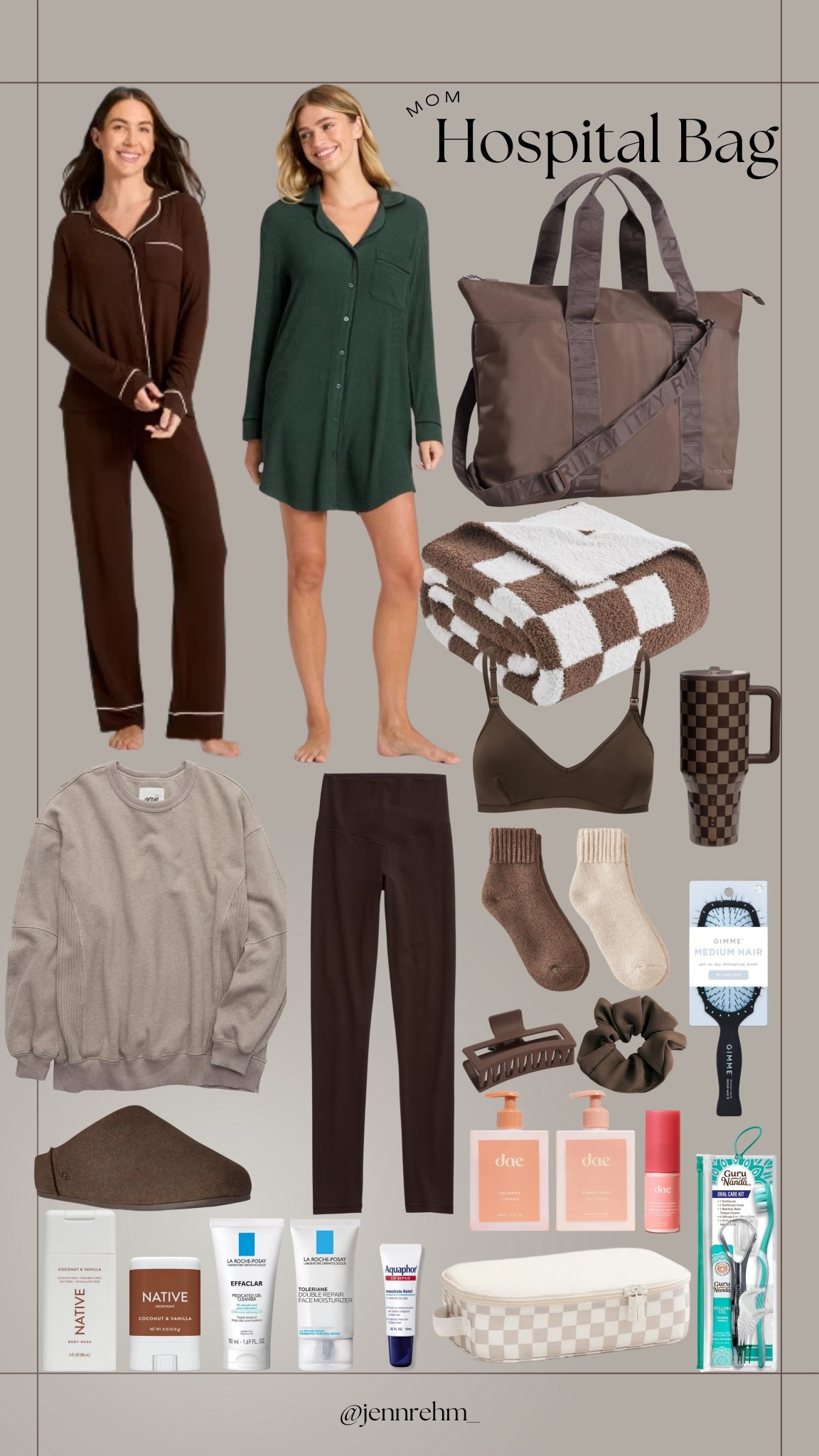 Hospital bag guide: Mom

•Pajama Set (Nursing Friendly)
•Night Gown (nursing friendly)
• Slippers + Socks
•Nursing Tanks (2)
•Nursing Bras (2)
•Going Home Top
•Going Home Bottoms
•Going Home Shoes

•FridaMom Kit (Optional)
•Shampoo/Conditioner
•Dry Shampoo / Styling Products
• Scrunchies/ Hair Ties
• Claw Clip
• Hair Brush
•Body Wash
•Deodorant
•Face Wash
•Moisturizer (Face + Body)
•Chap Stick
•Tooth Brush
•Tooth Paste
•Mouth Wash
•Makeup Bag (Optional)



#LTKSaleAlert #LTKBump #LTKBaby