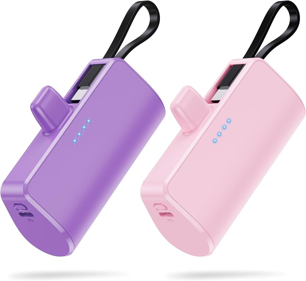 [2 Pack] Mini Portable Charger Power Bank for iPhone,[2024 Upgraded] 5200mAh PD Battery Pack Buil... | Amazon (US)