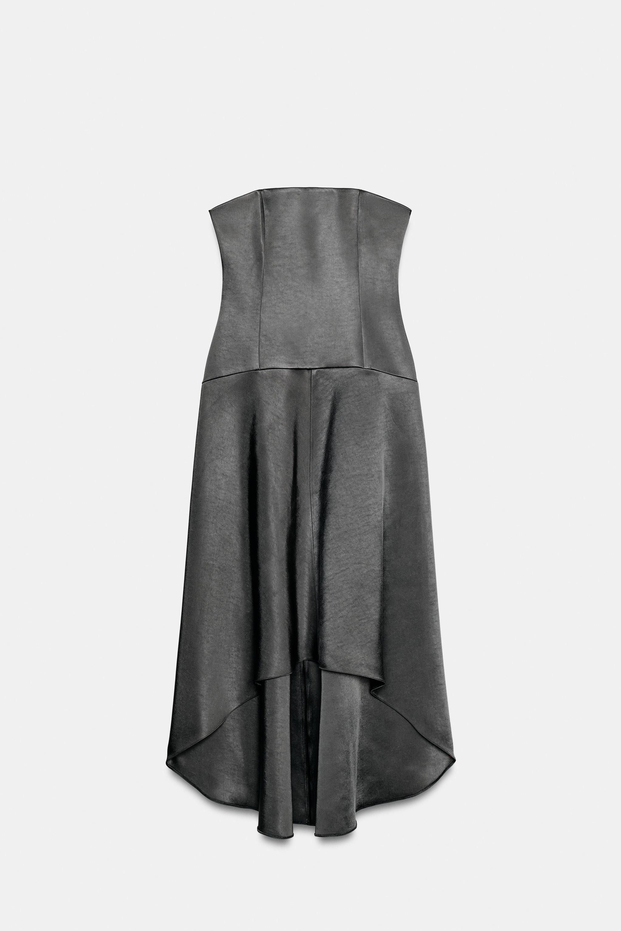 ZW COLLECTION ASYMMETRIC SATIN DRESS | Zara US