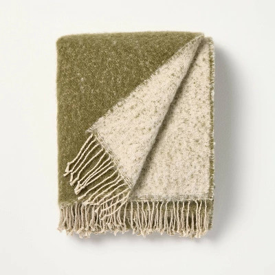 Mohair Reversible Throw Blanket Green - Hearth & Hand\u2122 with Magnolia | Target