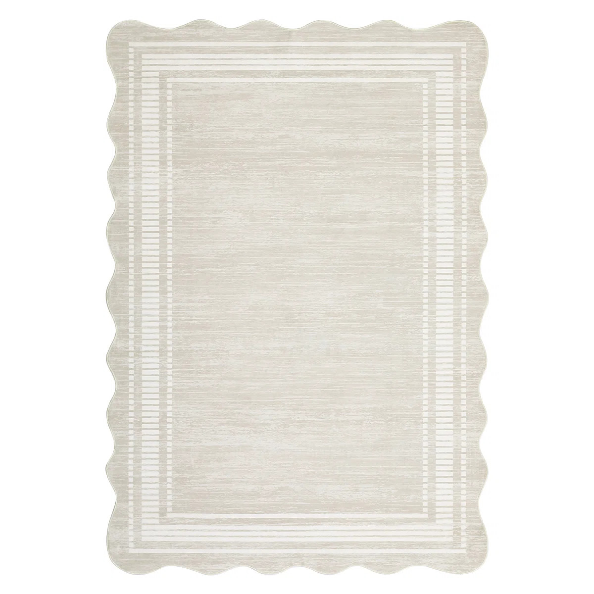 Scalloped Washable Rug Area Rugs for Living Room Modern Rugs Abstract Non-Slip Accent Carpet for ... | Wayfair North America