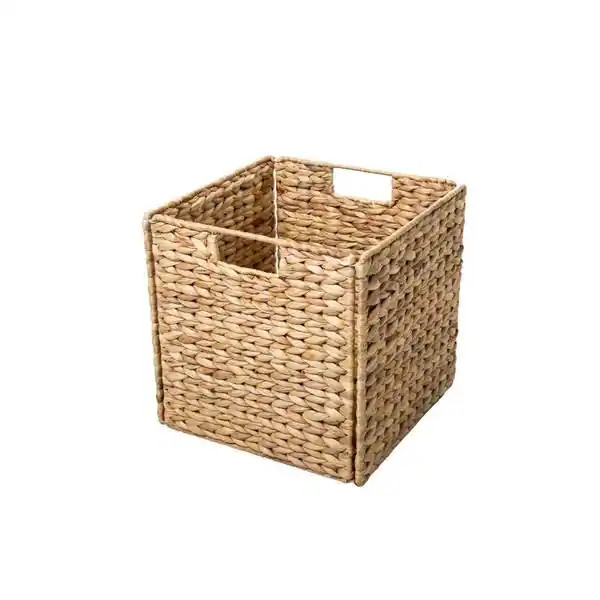 Trademark Innovations Beige Wicker 12-inch Foldable Storage Basket - Bed Bath & Beyond - 13932860 | Bed Bath & Beyond